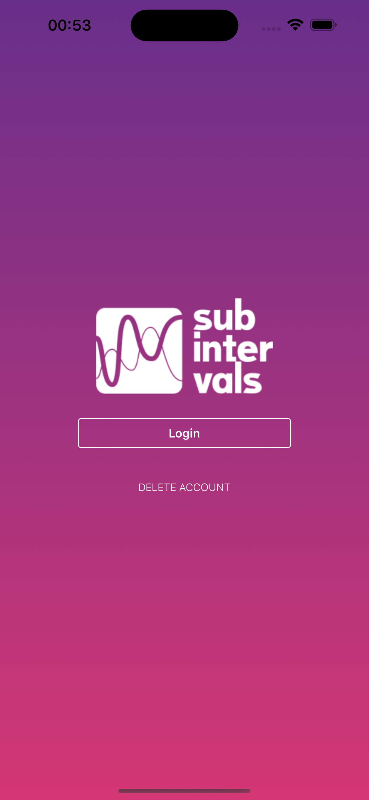Subintervals Login Screen