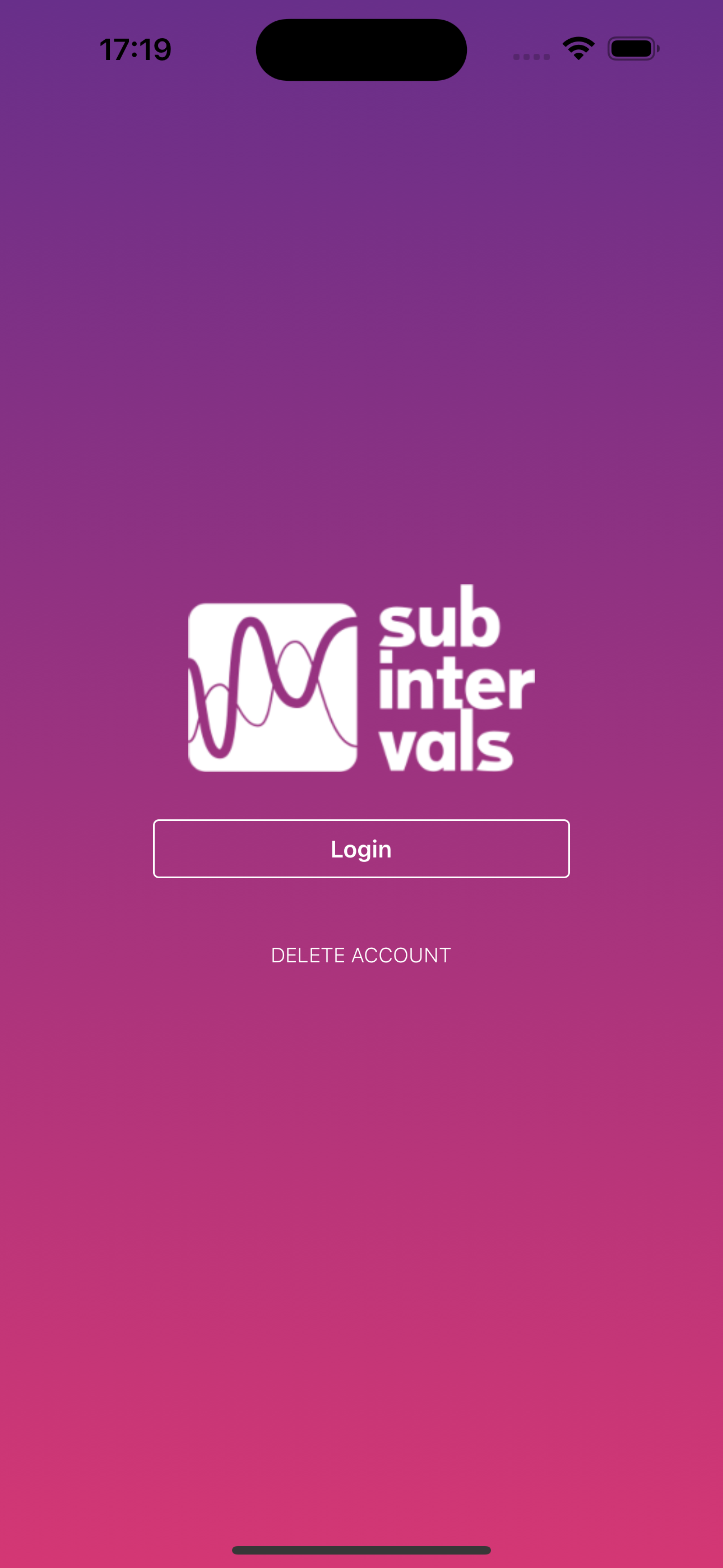 Subintervals login screen